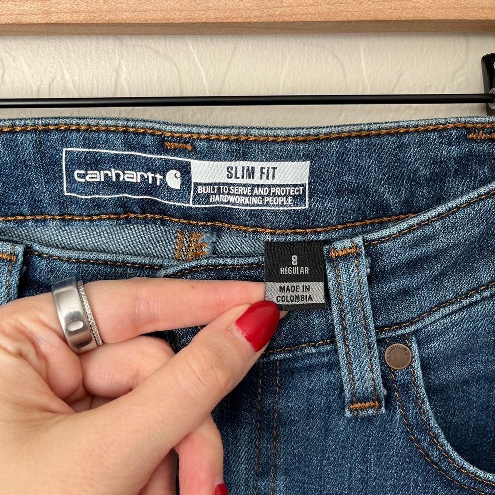Carhartt Rugged Flex Tapered Jeans High Rise Size 8 Regular Women’s NEW NWT - Picture 6 of 8